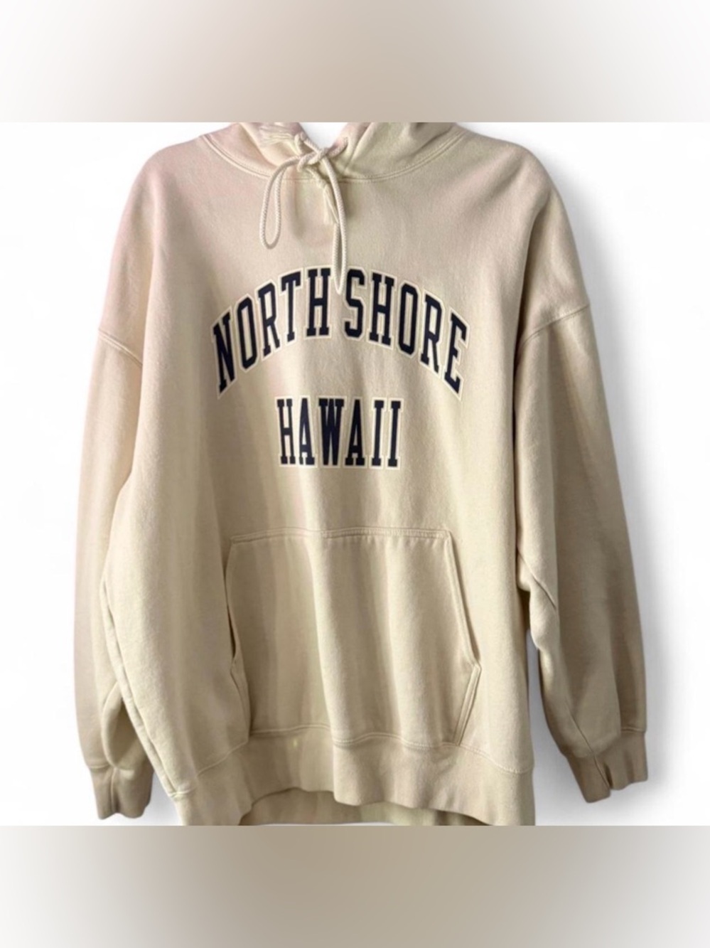 Brandy Melville Cream "North Shore Hawaii" Pullover Hoodie